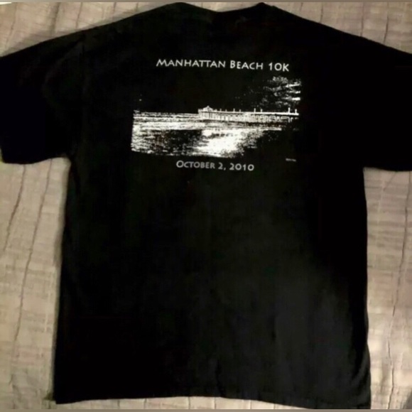 Manhattan Beach California 10K Run Finisher 10/2/2010 Tshirt Men’s Sz L Surf NEW - Picture 1 of 5